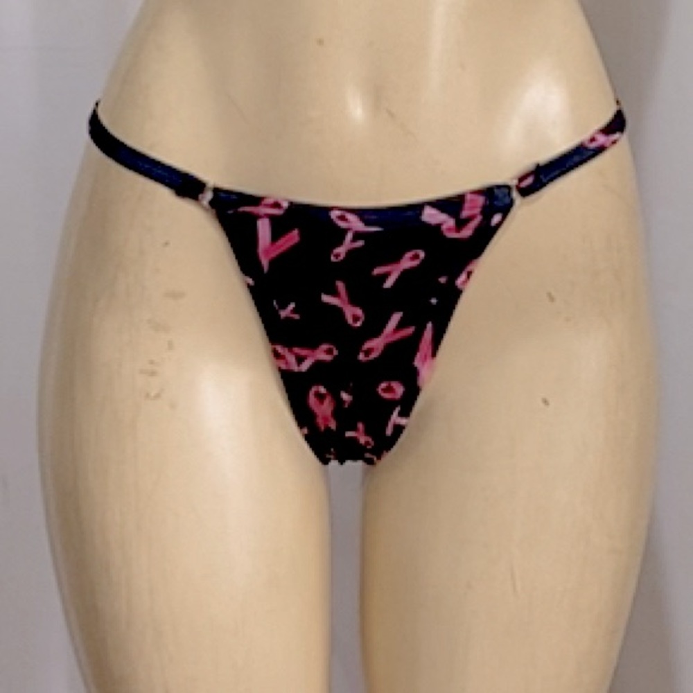Thong Bikini -Breast Cancer Awareness Print / Handcrafted by Designer Hot Cocoa
